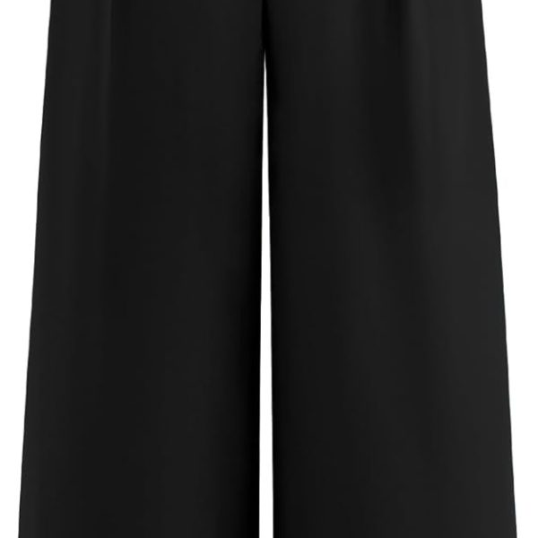 Women Wide Leg Dress Pants 2026 High Waisted Button Pleated Business Casual Trousers Office Work Palazzo Pants