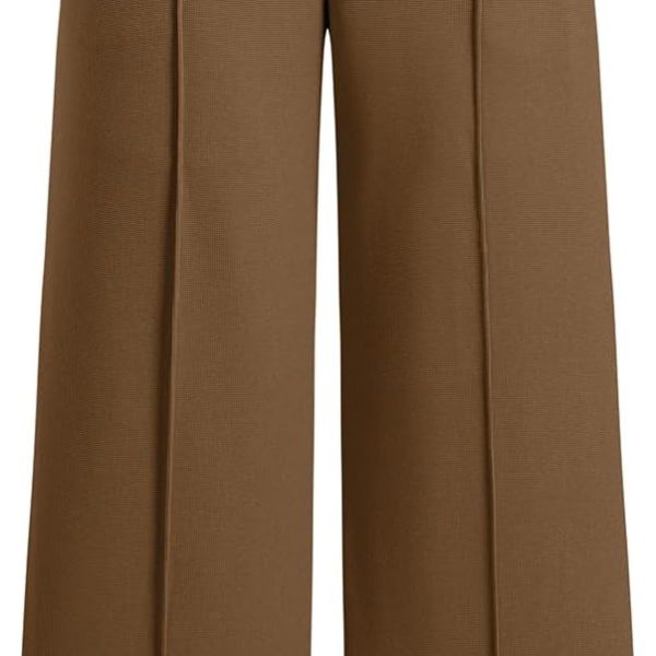 Wide Leg Pants Women Straight Elastic High Waisted Work Slacks Business Casual Pleated Dress Pants Trousers