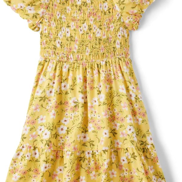 girls Floral Smocked Babydoll Dress